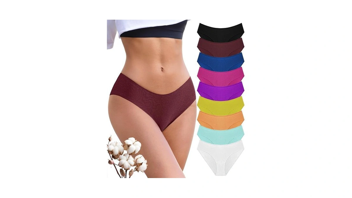 Opiboo 9 Pack Cotton Underwear For Women Sexy Cheeky Bikini