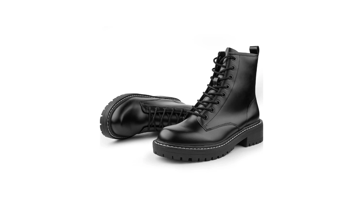 Ichigo Women’s Fashion Ankle Booties Causal 8-eye Side Zipper Lace-up