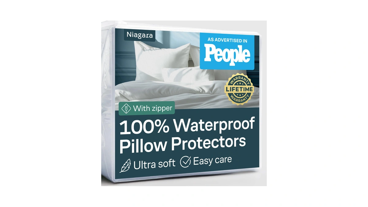 Niagara 4 Pack Waterproof Pillow Protectors Standard 20x26 Inches Smooth