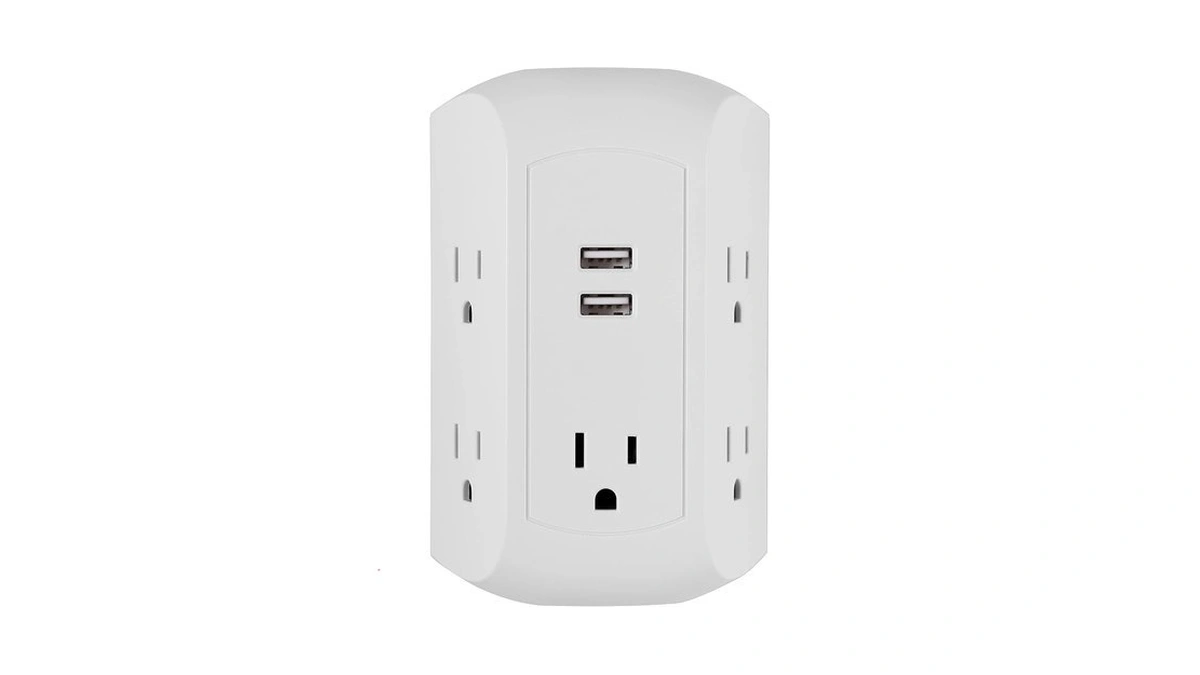 Ge 5-outlet 2-usb Surge Protector Outlet Adapter, 560 Joules