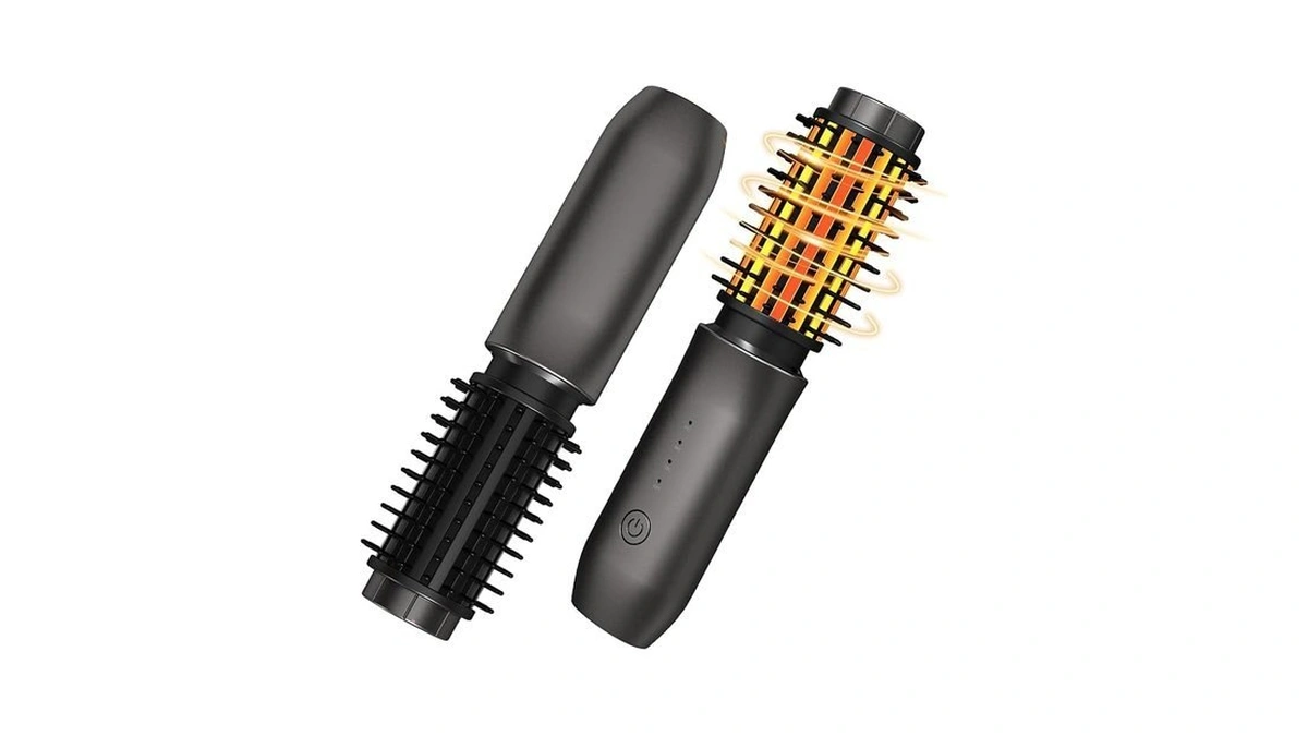 Dongxw Cordless Hot Brush - Travel Portable Hair Straightener Brush,