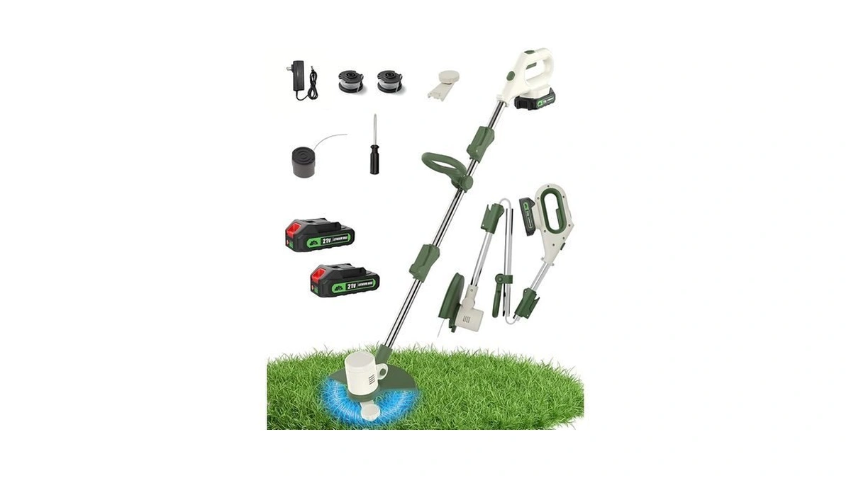 Cordless String Trimmer Battery Powered, 21v 2-in-1 Weed Wacker And