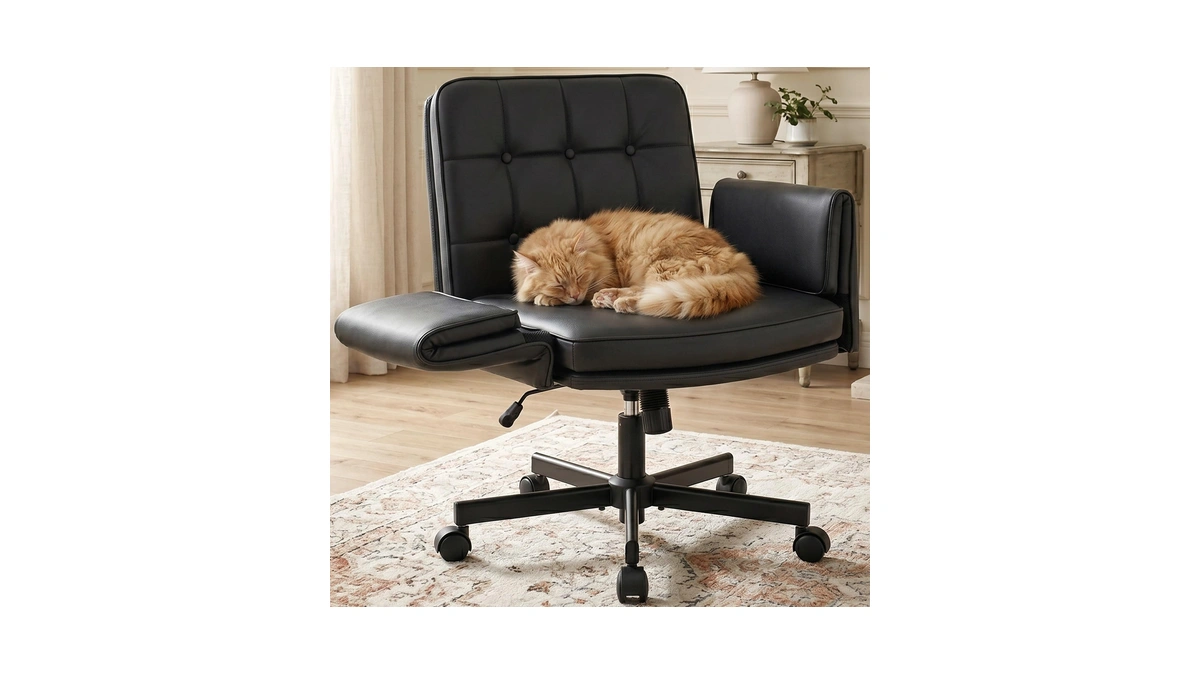 Hayelf Criss Cross Chair With Wheels & Armrests - Pu