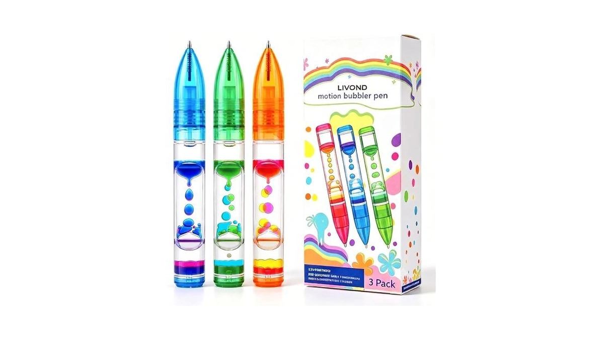 3 Pack Liquid Pen With Extra Refills, Retractable Ballpoint Pen