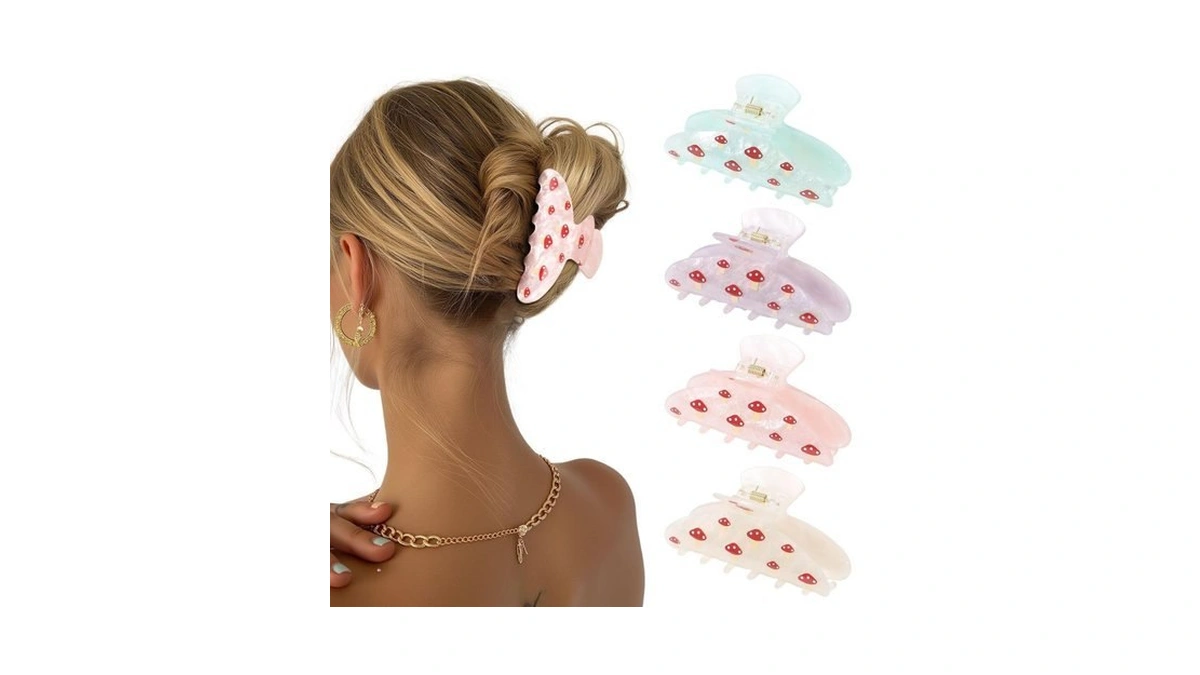 4pcs Large Acrylic Clips - Big Non-slip Banana Barrettes For