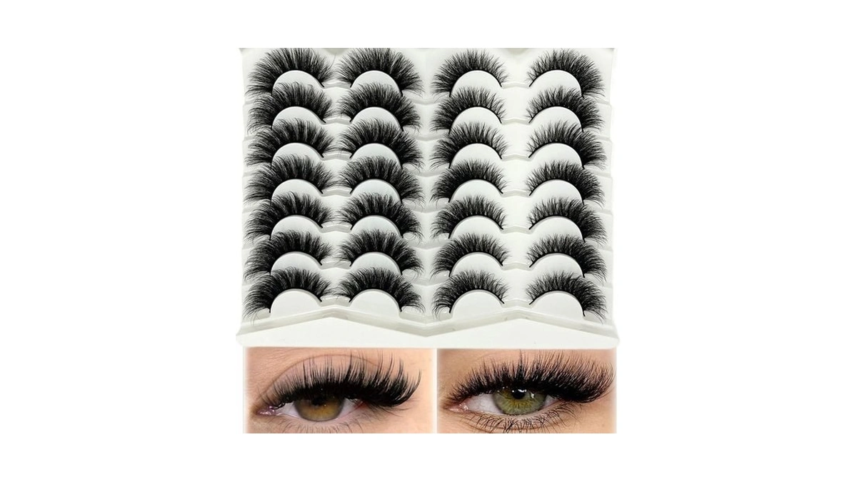 Vocoak Cat Eye Lashes Fluffy Soft Faux Mink Full Strip