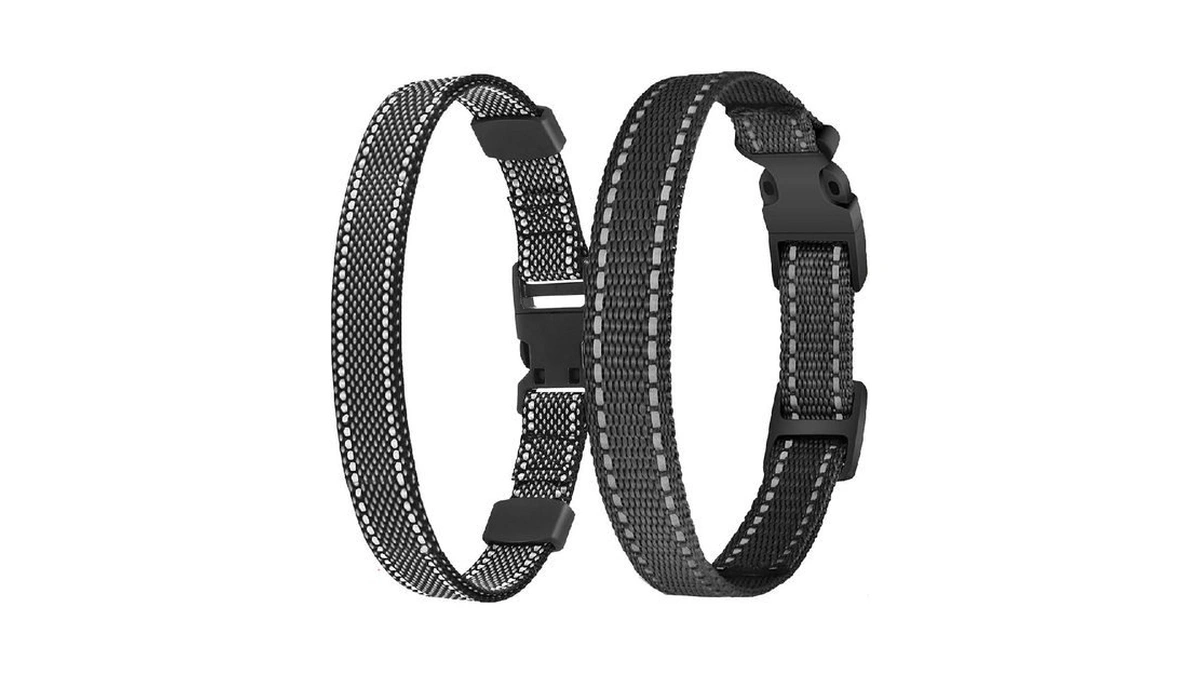 Aikko 2-pack Dog Training Collar Replacement Nylon Straps, Black &