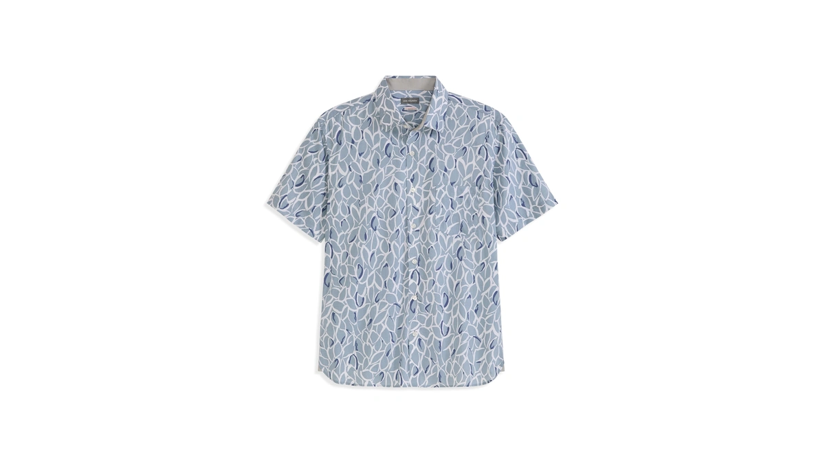 Big And Tall Wrinkle Free Short Sleeve Button Down Shirt,