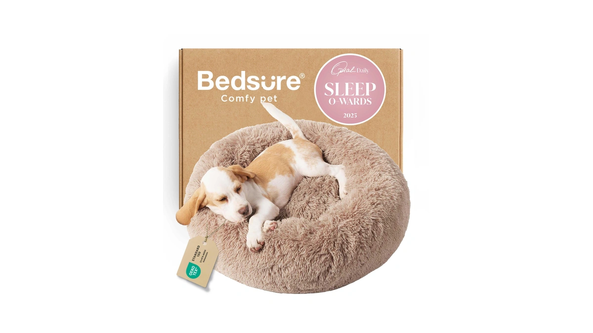 Bedsure Calming Small Dog Bed Donut Washable Cat＆puppy Bed,23 Inches