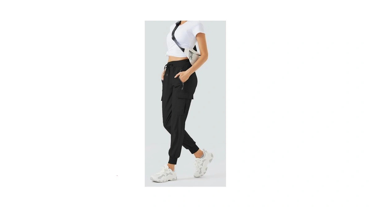 Rewkoy Women's Cargo Joggers Lightweight Quick Dry Hiking Pants Water