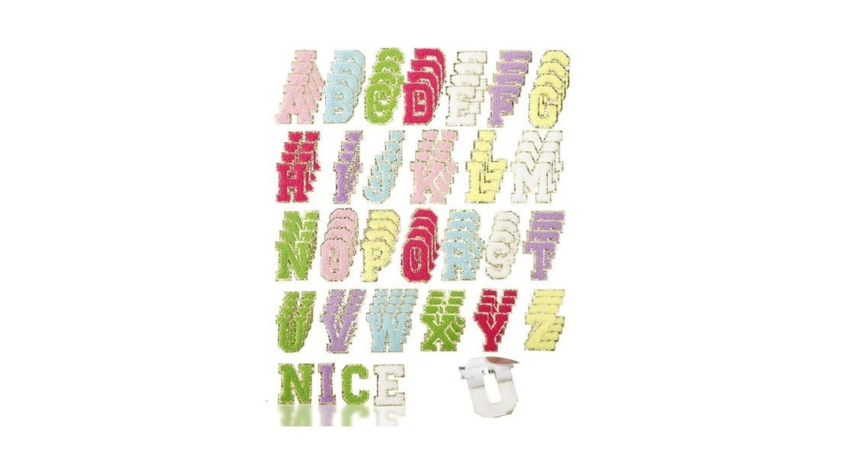 Ezakka 104 Pcs Chenille Letter Patches, Self-adhesive &iron-on For Clothing