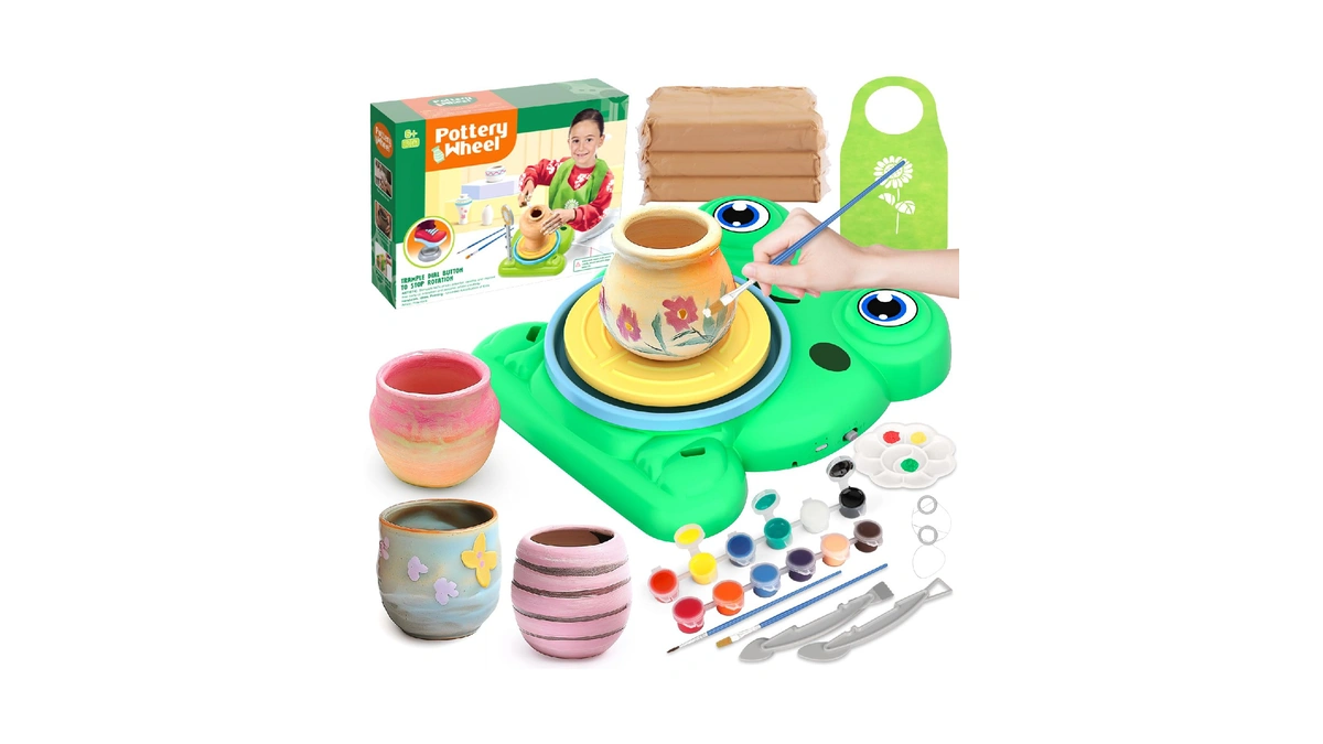 Aujazyble Pottery Wheel For Kids - Complete Pottery Painting Kit