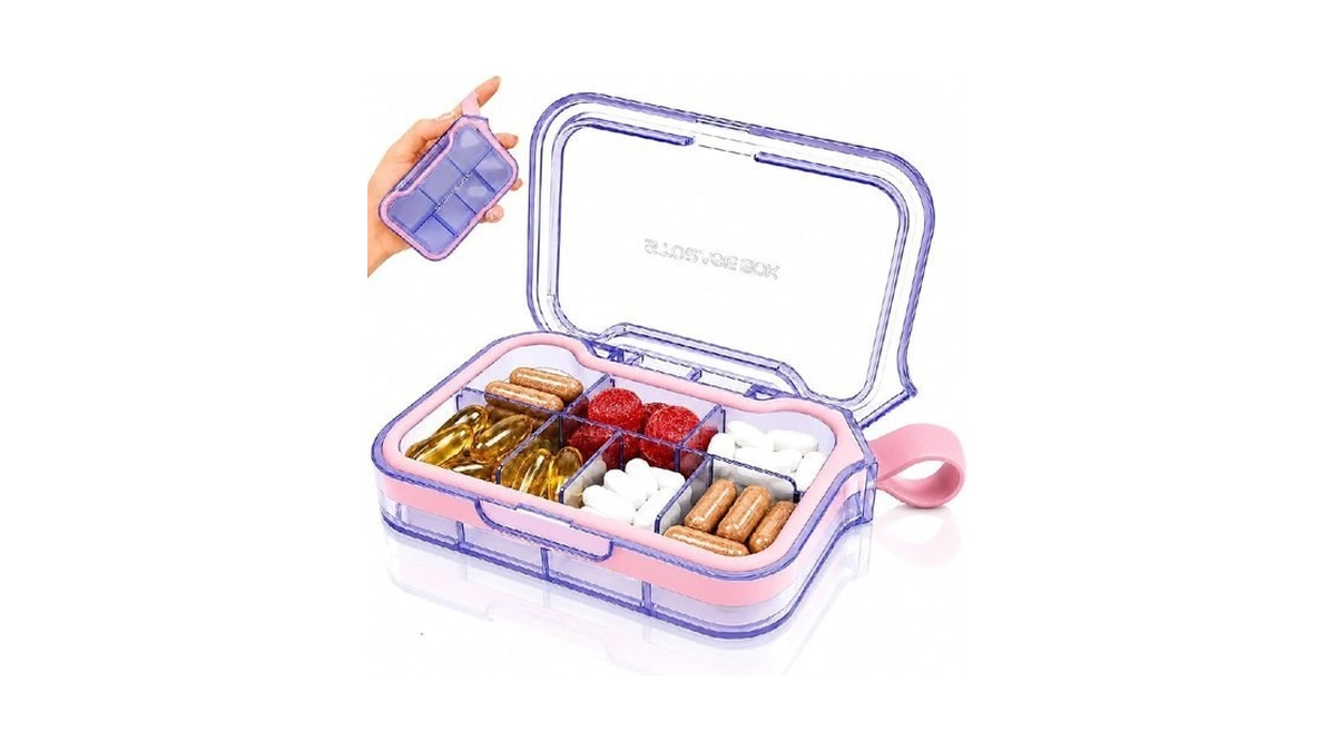 Small Pill Case, Travel Pill Organizer, Pocket Size Medicine Box,