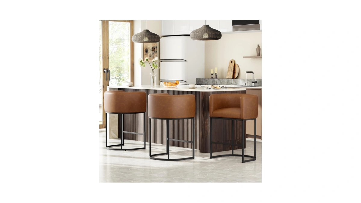 Vatros 26" H Counter Height Bar Stools Set Of 3,