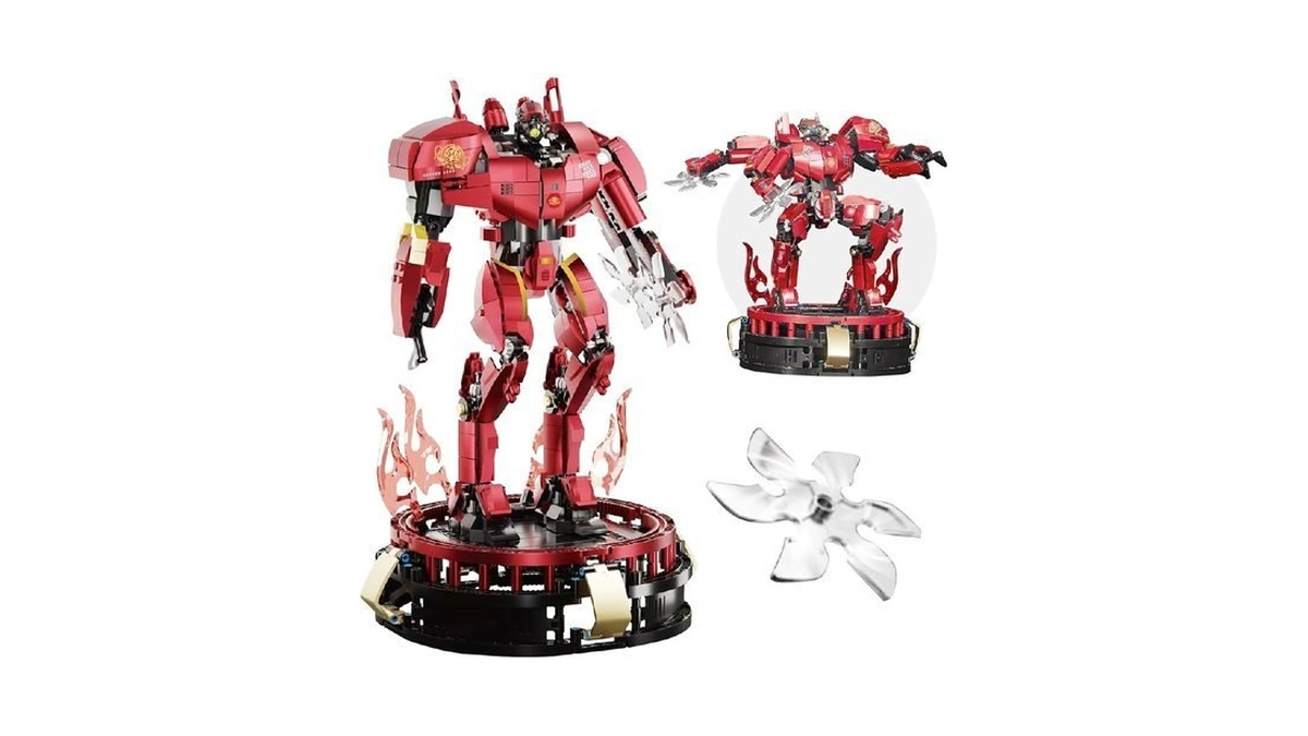 High Godo Storm Mech Building Blocks Set For Adults，red Armor