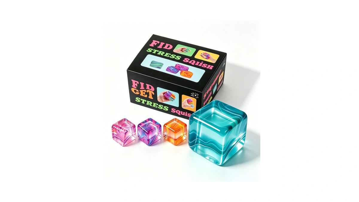 1 Pack Fidget Toys Squishy Stress Cube, Stress Balls For