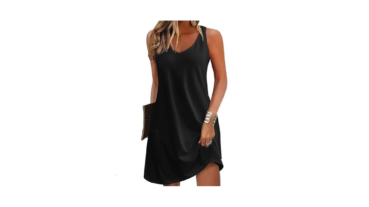 Zeagoo Women's Casual Tshirt Dress With Pockets Summer Flowy Beach