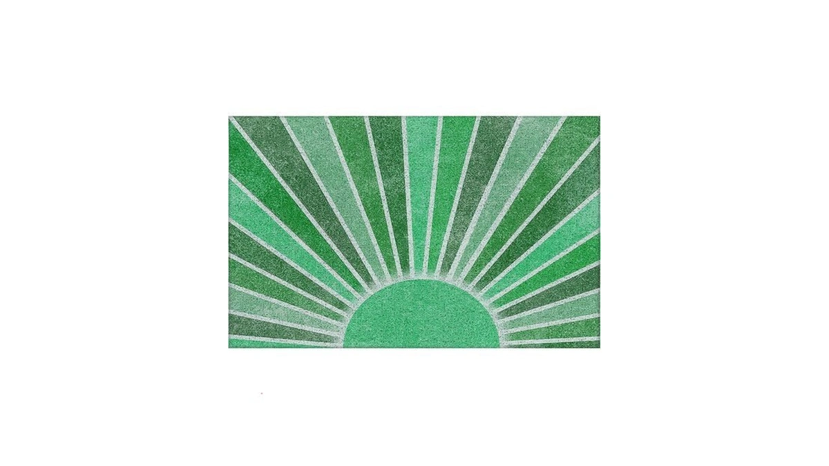 Supwhd Green Sun Front Boho Door Mats Outdoor Indoor Entrance,