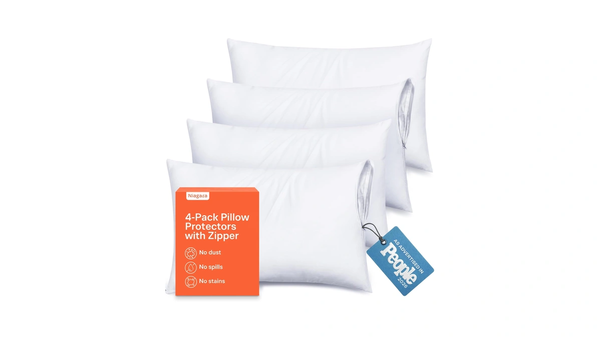 Ultra Soft Pillow Protectors With Zipper Standard Size - Set