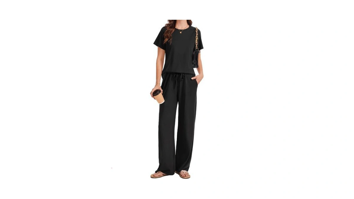 Mfavip Womens 2 Piece Lounge Set Summer Travel Outfit Wide