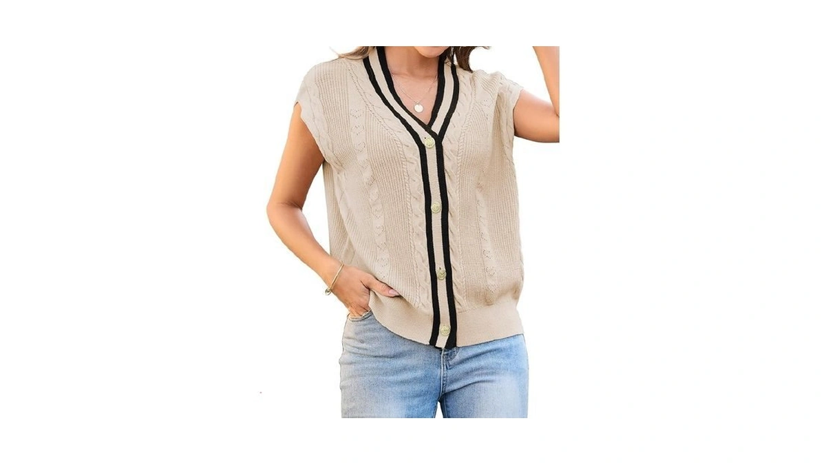 Arach&cloz Summer Sweater Vest Tops For Women 2025 Striped V