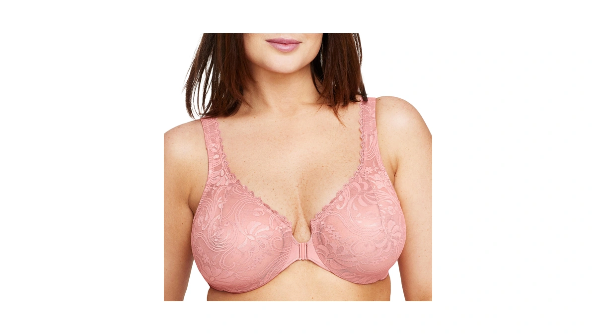 Full Figure Plus Size Wonderwire Front-closure Stretch Lace Bra Underwire