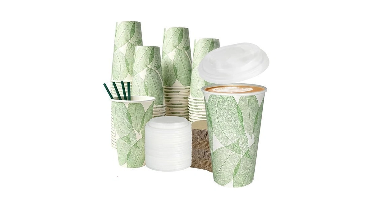 Biotakeware Plant-based Compostable Cups Set – Pla Lined Disposable Coffee