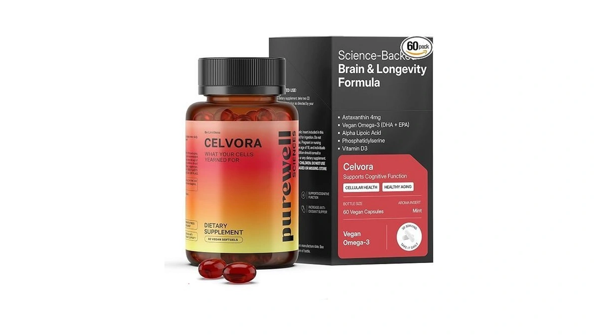 Purewell Sciences Celvora - 60 Softgels - Astaxanthin Longevity Supplement