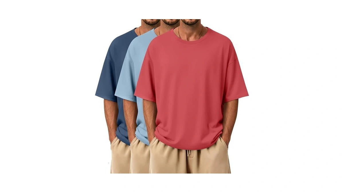 Joymotion 3 Pack Men's Oversized T-shirts Short Sleeve Crew Neck