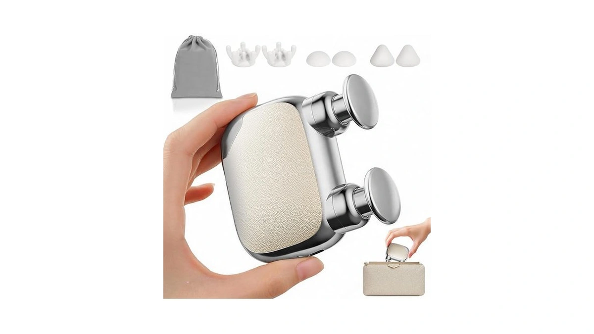 Mini Massage Gun, Powerful Percussion Deep Tissue Muscle Massager, Silver