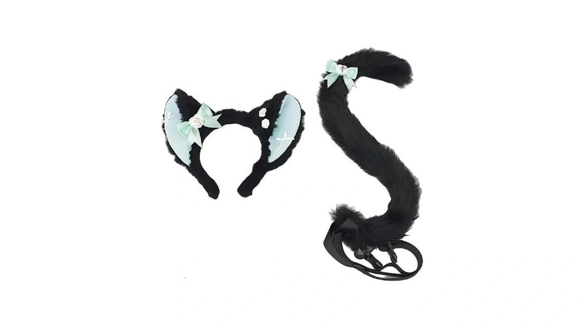 Quicomp Cat Ears Tail Costume Cat Ear Headband Fox Ear