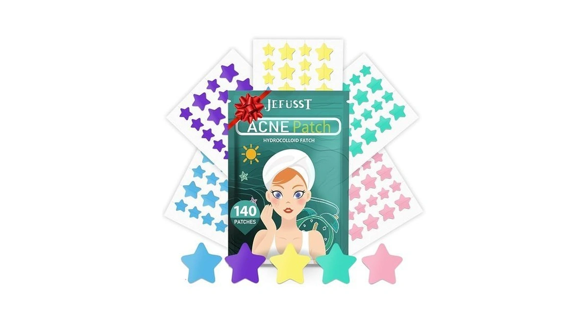 Jefusst Star Acne Pimple Patch 140 Counts, Hydrocolloid Acne Patches