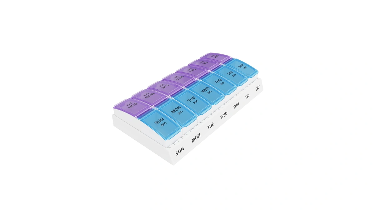 Ezy Dose Weekly Am/pm Pill Organizer, 7-day Vitamin Container And