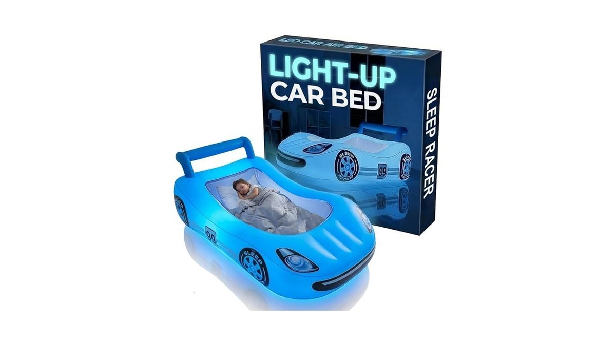 Sleep Racer Comfy Cruiser Inflatable Led Bed - Blue -