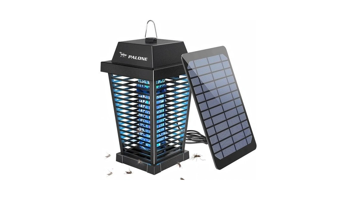 Palone Solar Bug Zapper 4500v Electric Mosquito Zapper Outdoor Updated