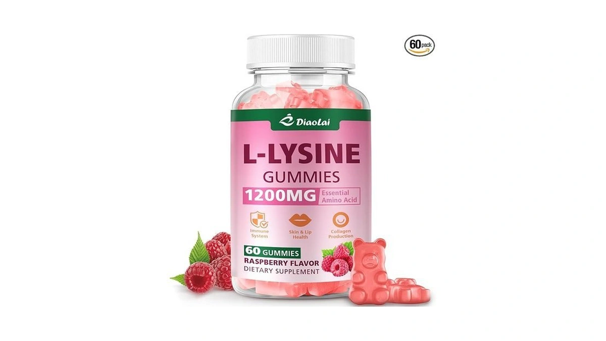 Diaolai L-lysine 1200mg Gummies, Chewable Lysine Supplement For Adults, Immune