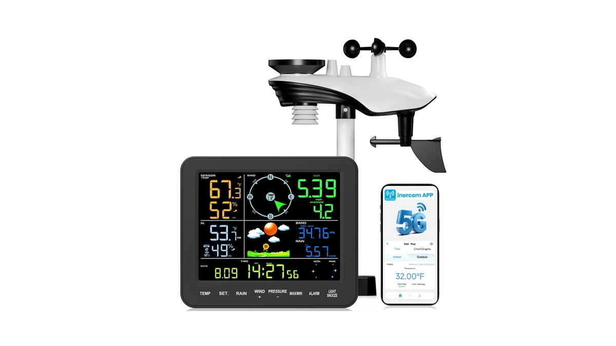 Sainlogic 5g/2.4g Wifi Smart Weather Station, Weather Stations Wireless Indoor