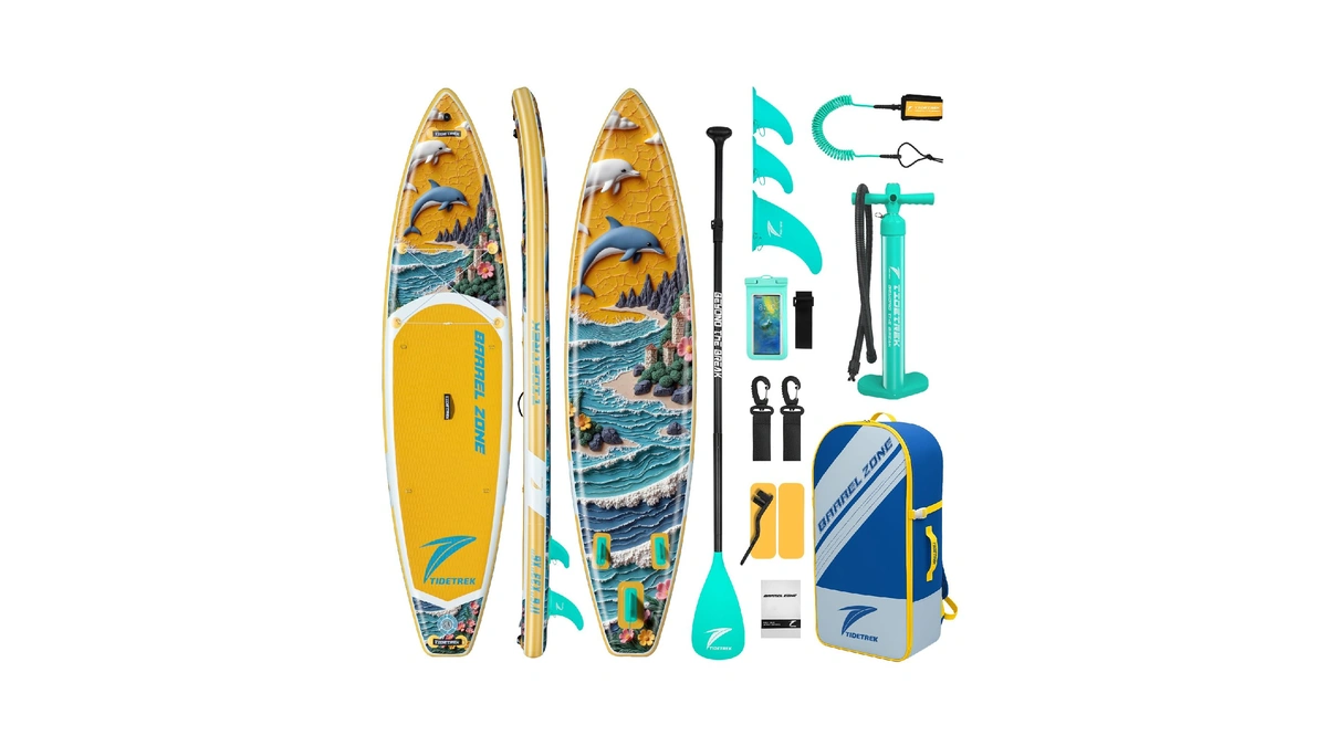Tidetrek 11'/11'6" X 33"/34" X 6" Inflatable Sup Paddle Board