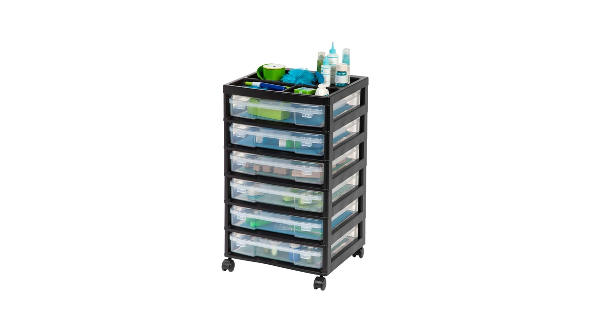 Iris Usa Rolling Cart With Drawers |made In Usa| 6-tier