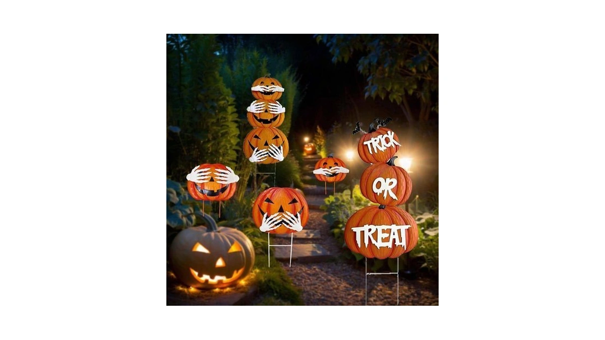 2pack Glow In The Dark Halloween/thanksgiving Garden Stakes – Stacked