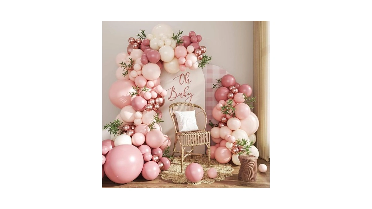 Dusty Pink Balloon Arch Kit For Baby Shower Birthday Decorations