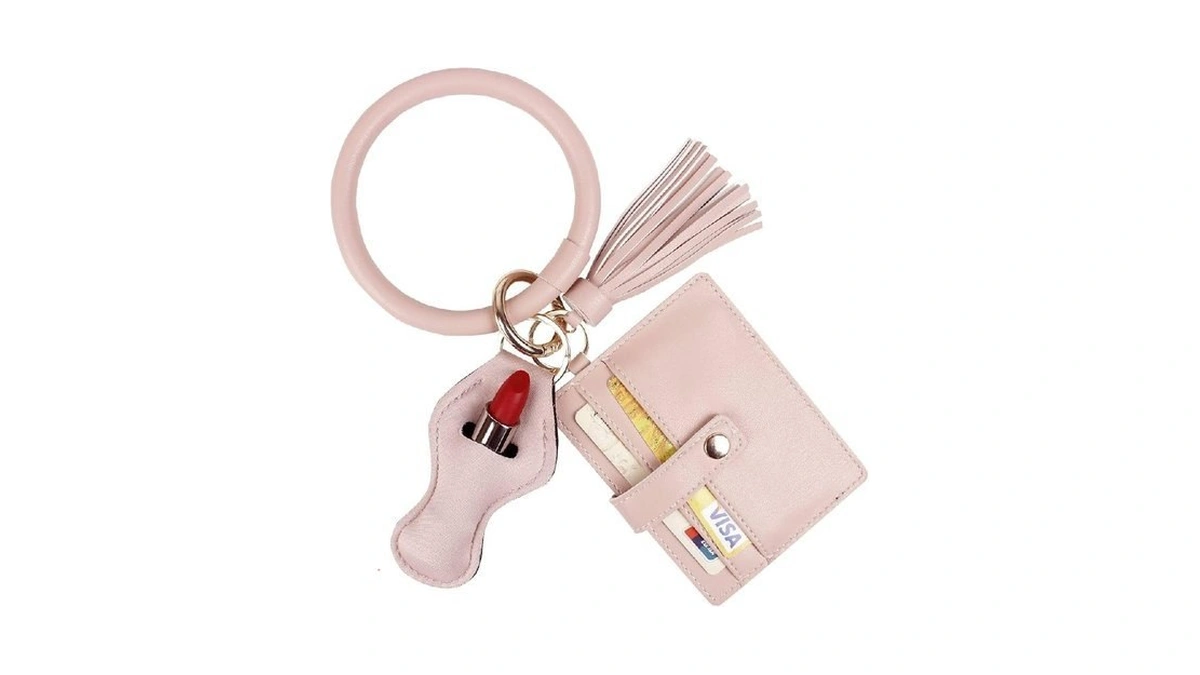 Bihrtc Pu Leather Wristlet Bracelet Keychain Id Credit Card Holder