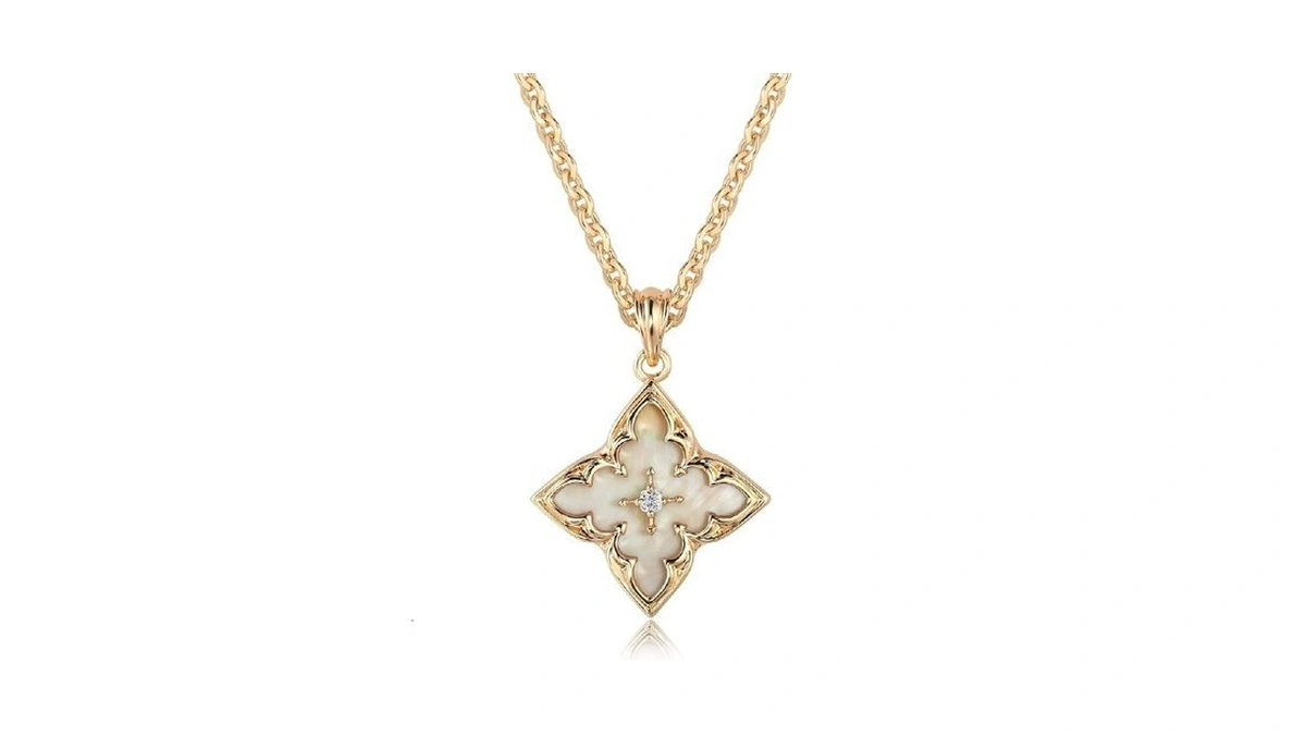 Fettero Gold Clover Necklace For Women Dainty 14k Gold Plated