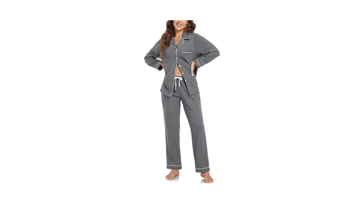 Ea's Secret Womens Cotton Pajama Sets Long Sleeve Sleepwear Soft