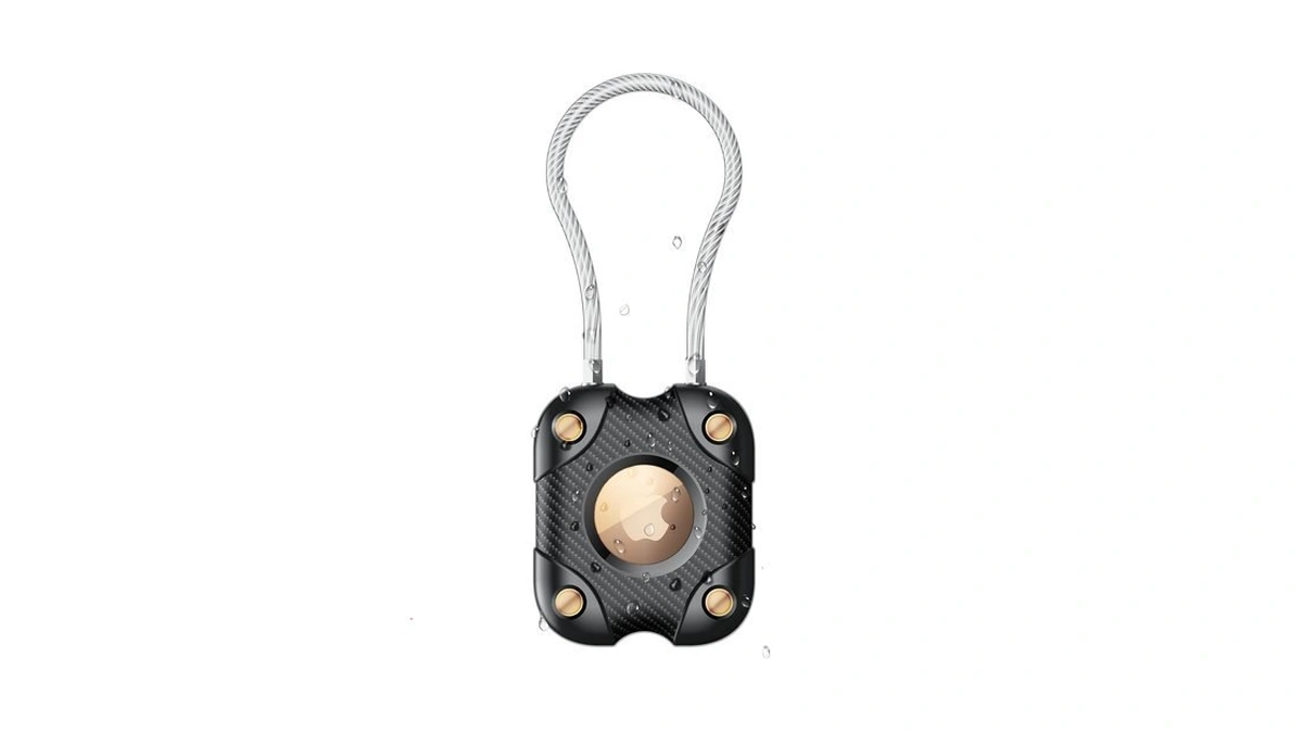 Airtag Holder With Wire Cable, Secure Lock Airtag Keychain,ipx7 Waterproof,360°hard