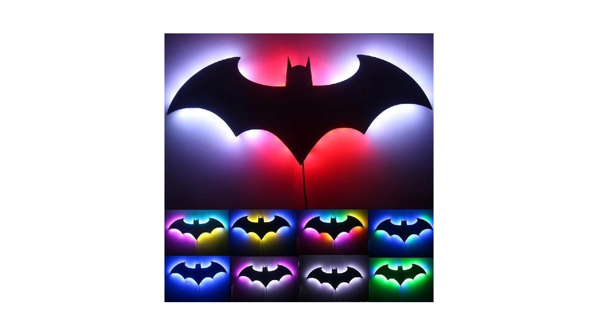 Zagevivin Bat Neon Wall Light, 16 Colors Remote-controlled Led Sign,