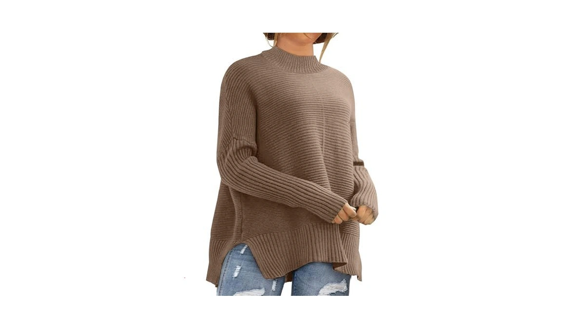 Eytino Womens Plus Size Sweater Crew Neck Long Sleeve Cozy