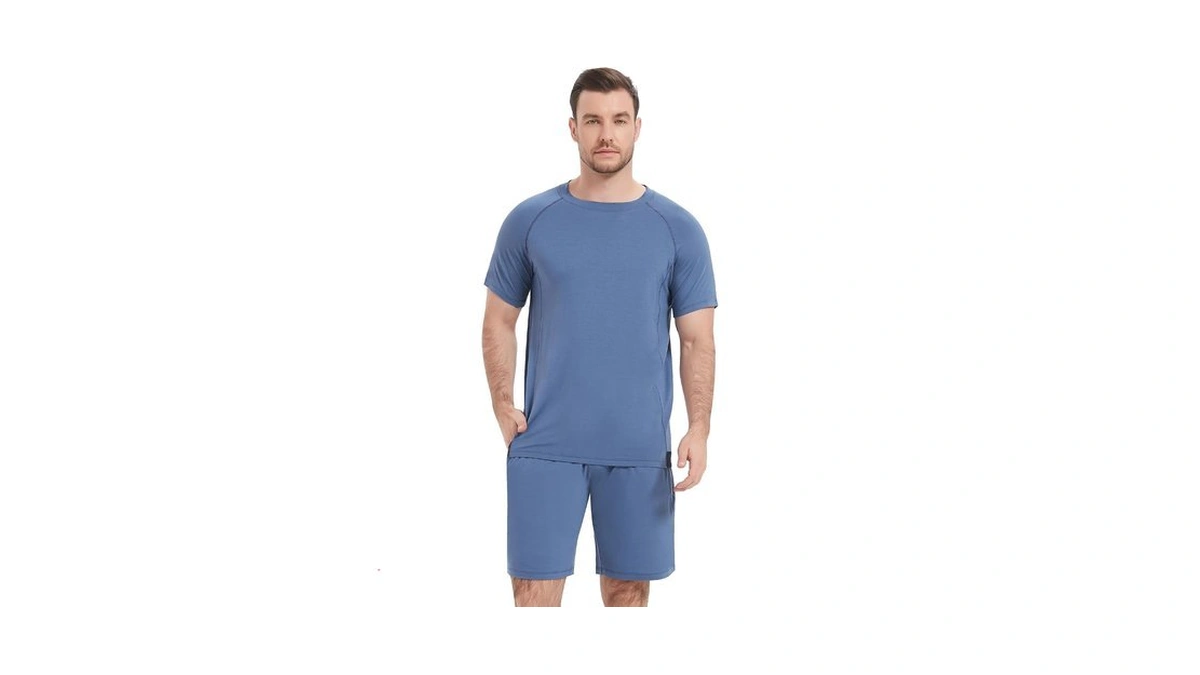 Nachila Men's Pajamas-viscose Made From Bamboo Short Sleeve Sleep Shirt