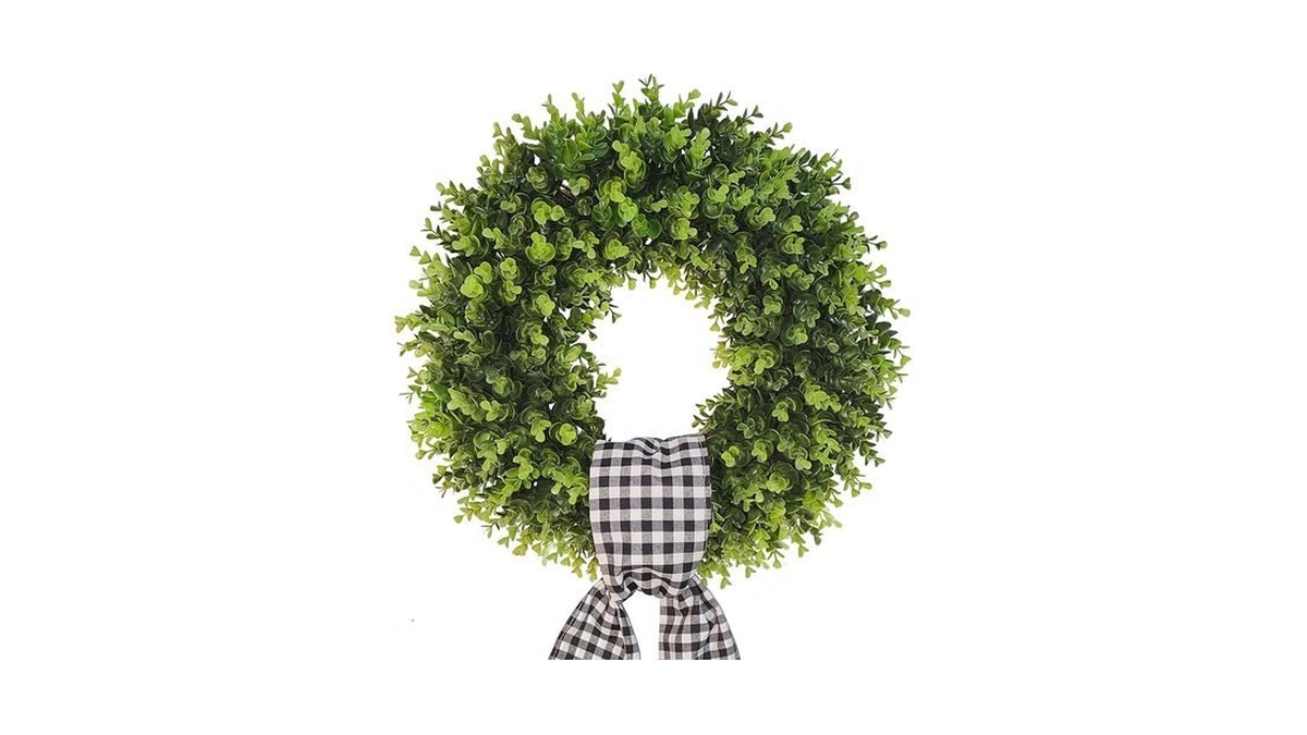 Boxwood Wreaths For Front Door Artificial Green Spring Summer Wreaths