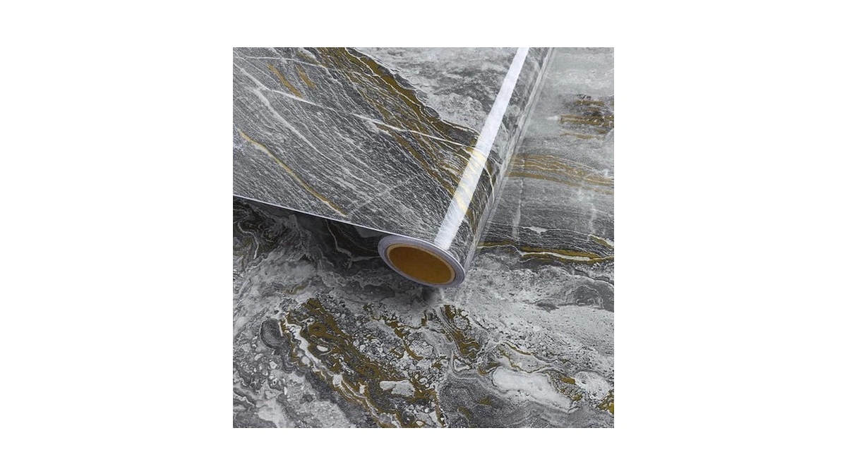 Varyfloral Gray And Gold Peel And Stick Countertops Glossy Marble